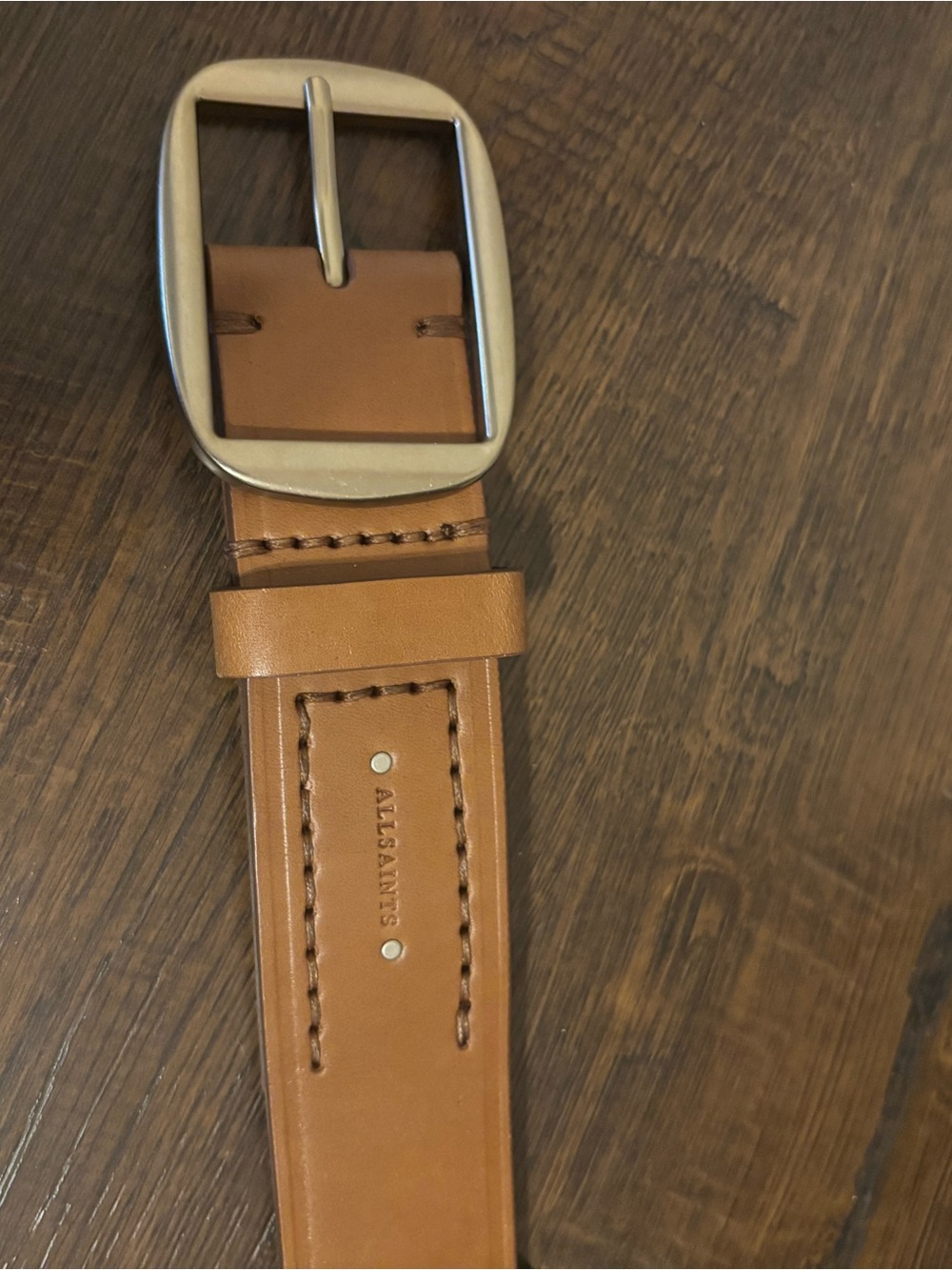 New All Saints Brown Leather Belt - Picture 2 of 7